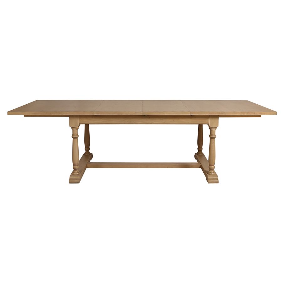 Table rectangulaire extensible en épicéa naturel cendré - Natural