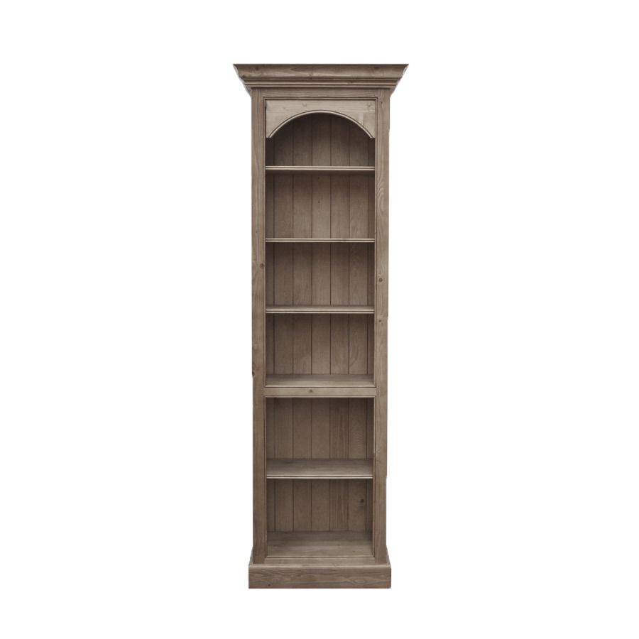 Bibliothèque modulable ouverte avec panel en épicéa brun fumé grisé - Natural
