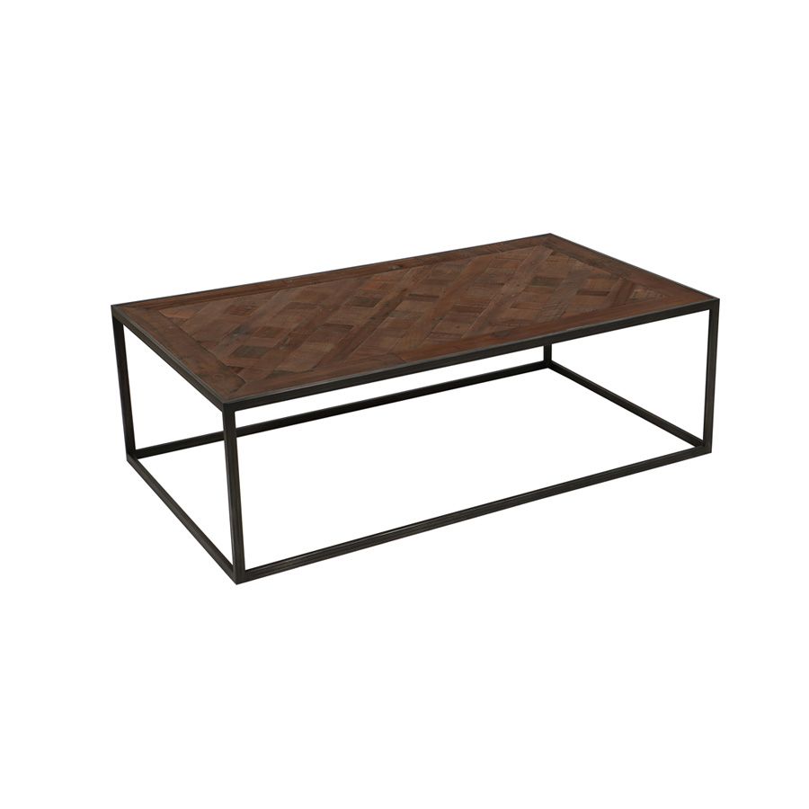Table basse rectangulaire industrielle en bois recyclé - Loft