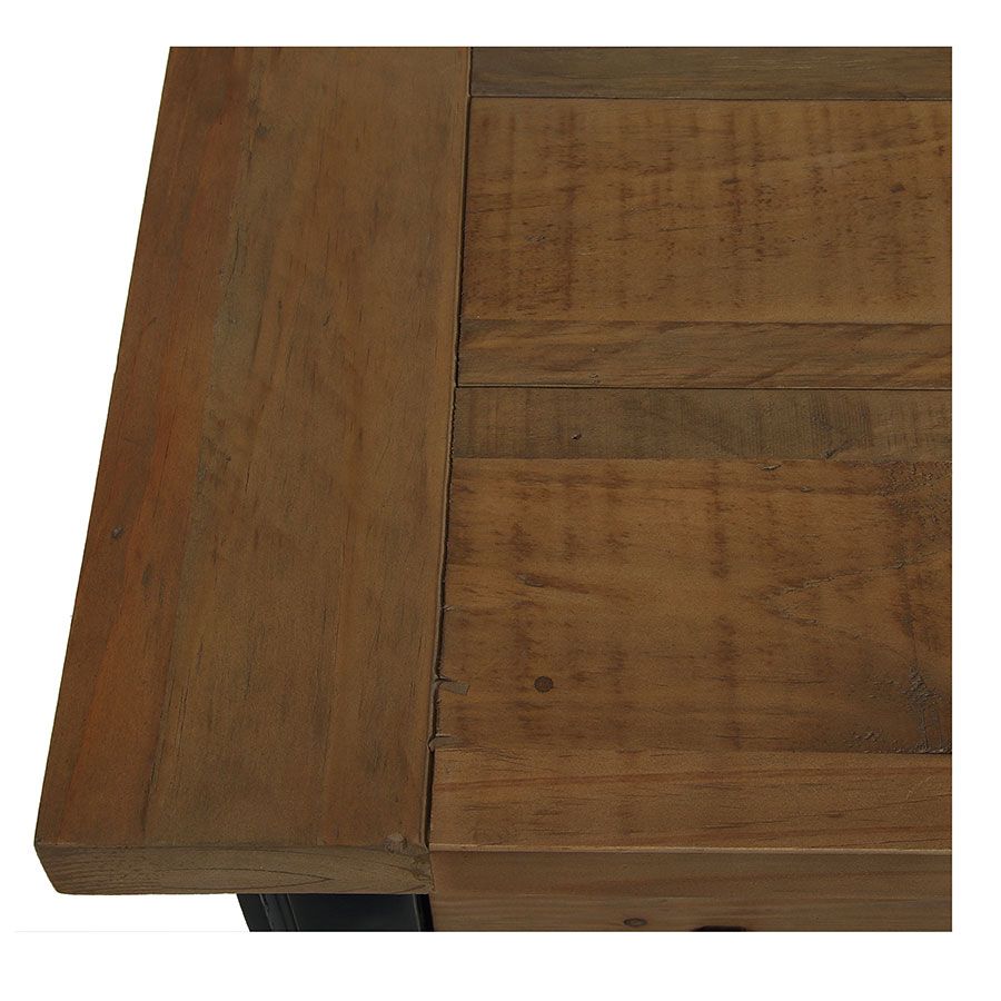 Table de chevet en bois recyclé bleu navy - Rivages