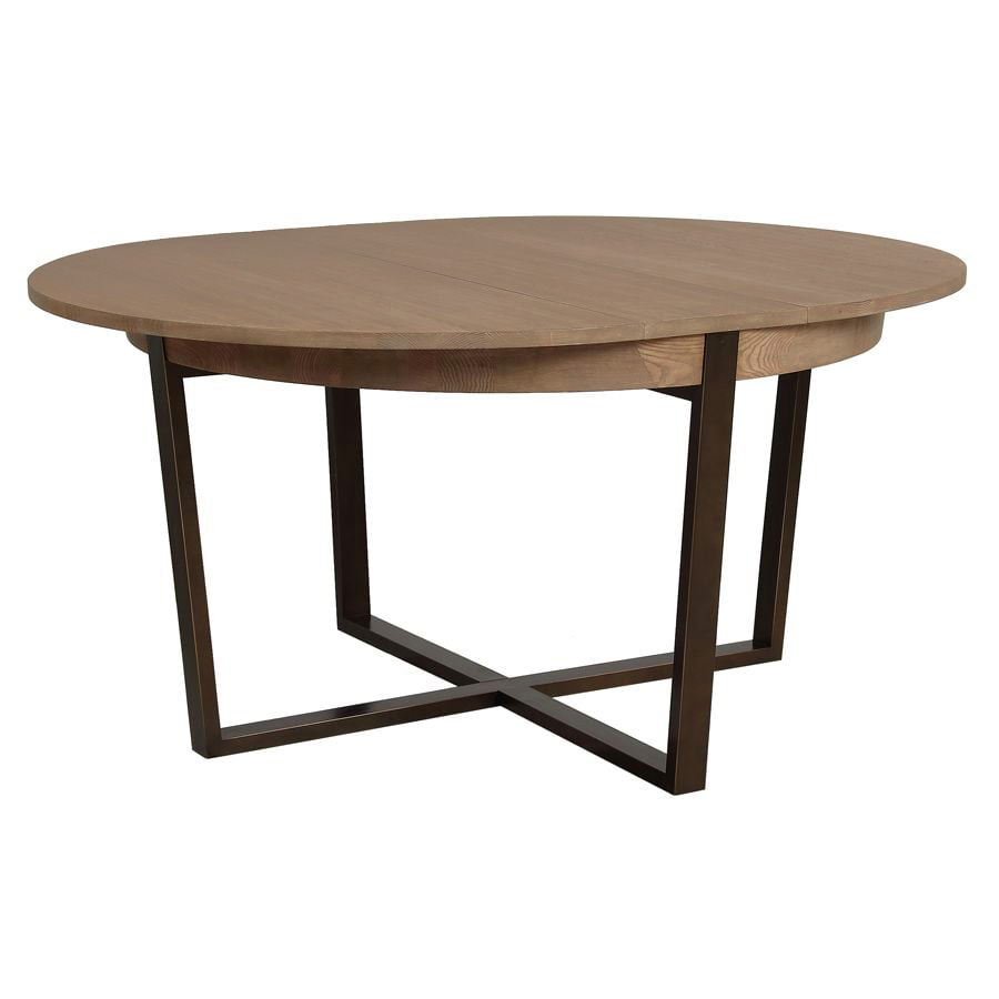 Table ronde extensible en bois et métal 4 à 10 personnes - Demeure