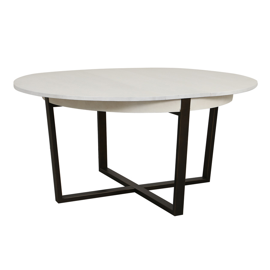 Table ronde extensible en frêne blanc et métal - Demeure
