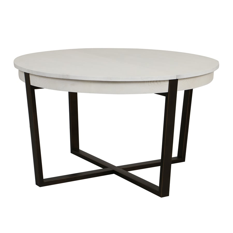 Table ronde extensible en frêne blanc et métal - Demeure