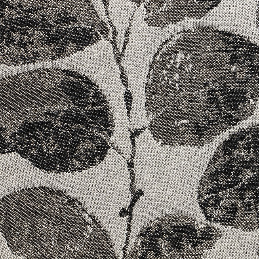 Fauteuil bergère en frêne blanc et tissu feuilles noires - Bruges