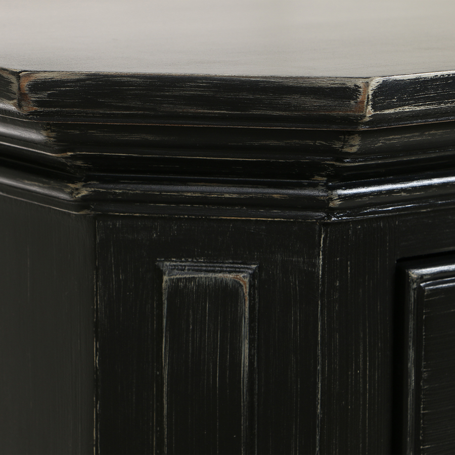 Semainier noir en bois 7 tiroirs - Bruges
