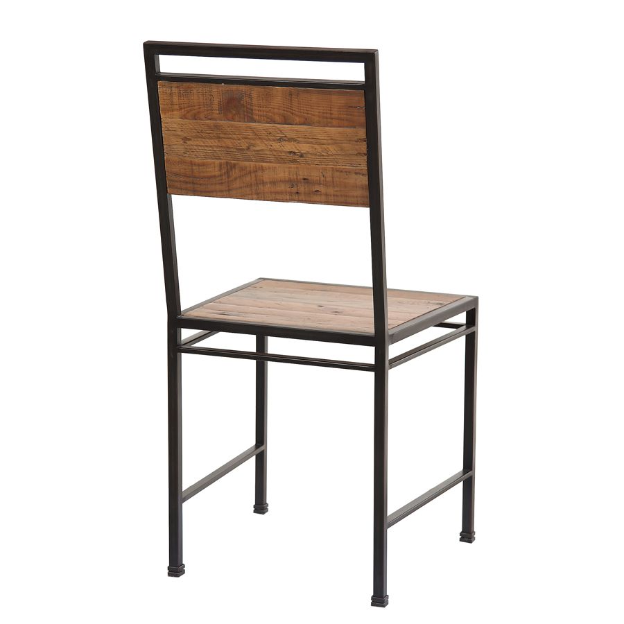 Chaise style industriel en métal et bois recyclé - Manufacture