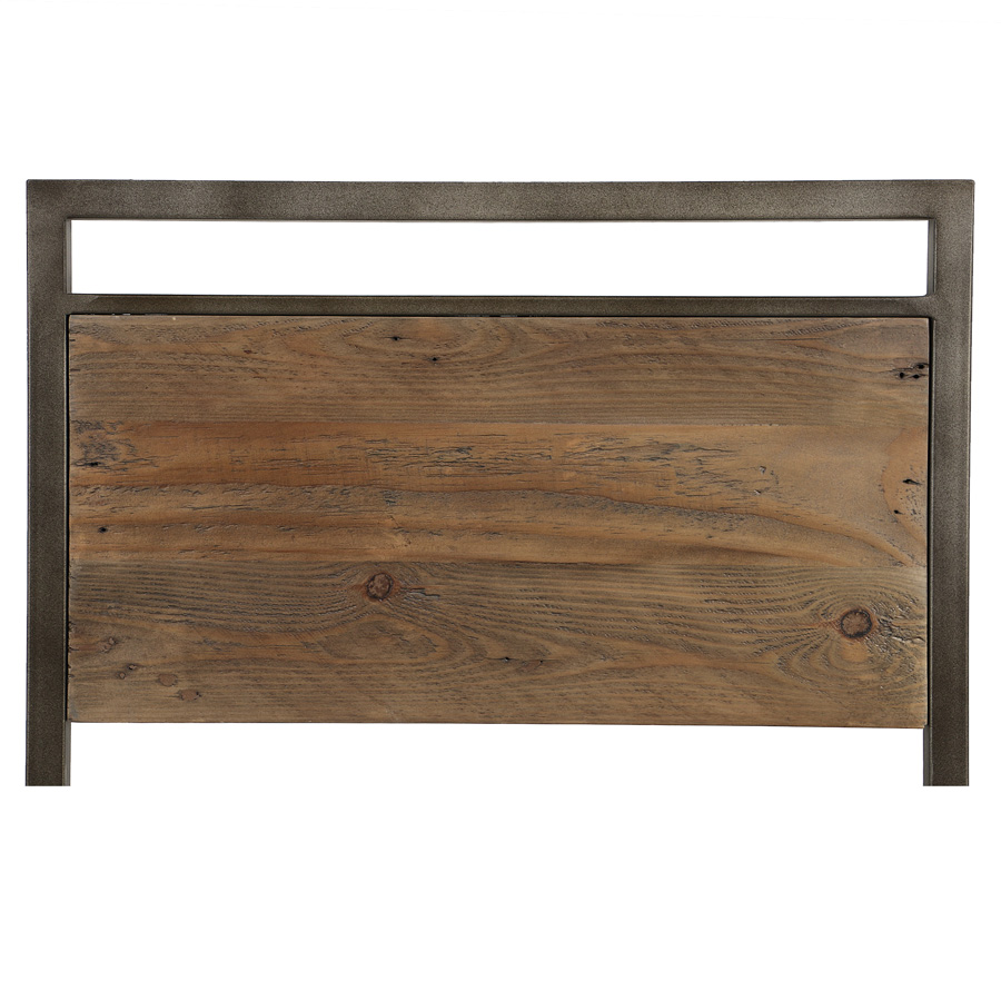 Fauteuil de table industriel en bois naturel grisé recyclé et métal - Manufacture