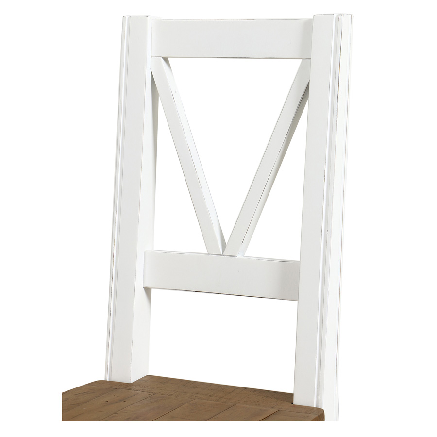 Chaise blanche en bois recyclé - Rivages