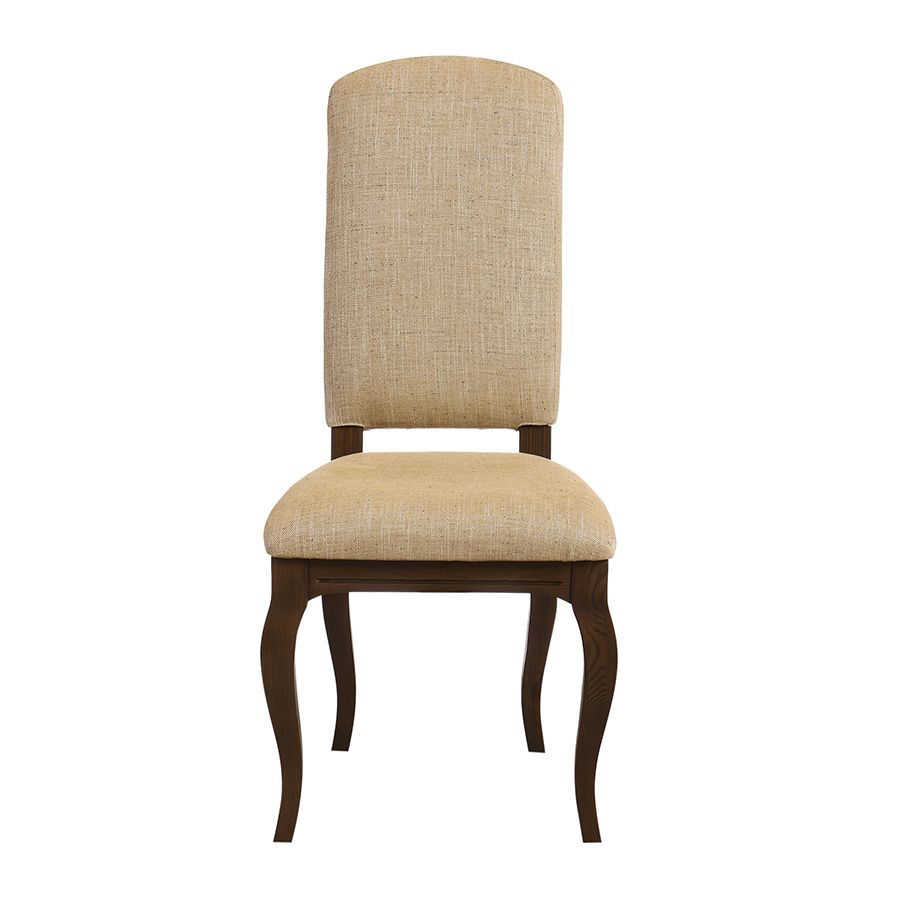 Chaise en tissu safran chambray et frêne massif - Romy