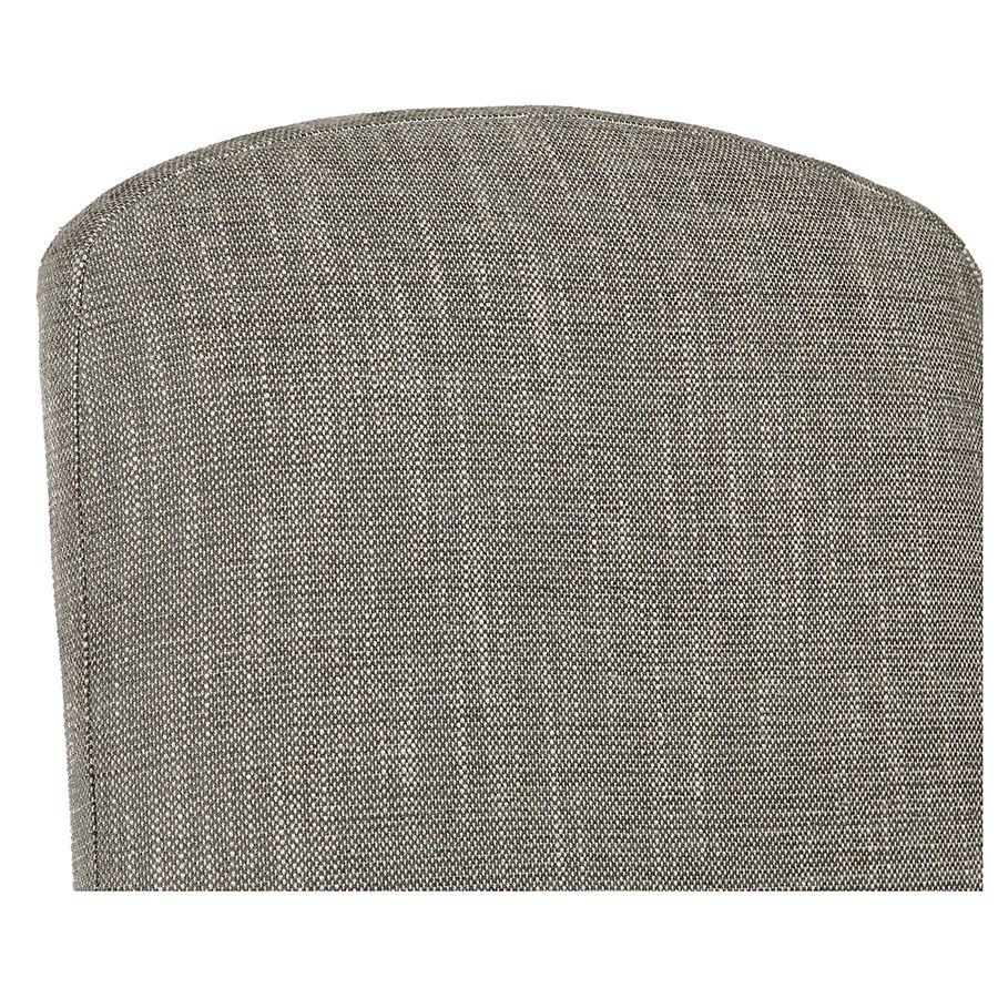 Chaise en tissu gris chambray et hévéa massif noir - Romy