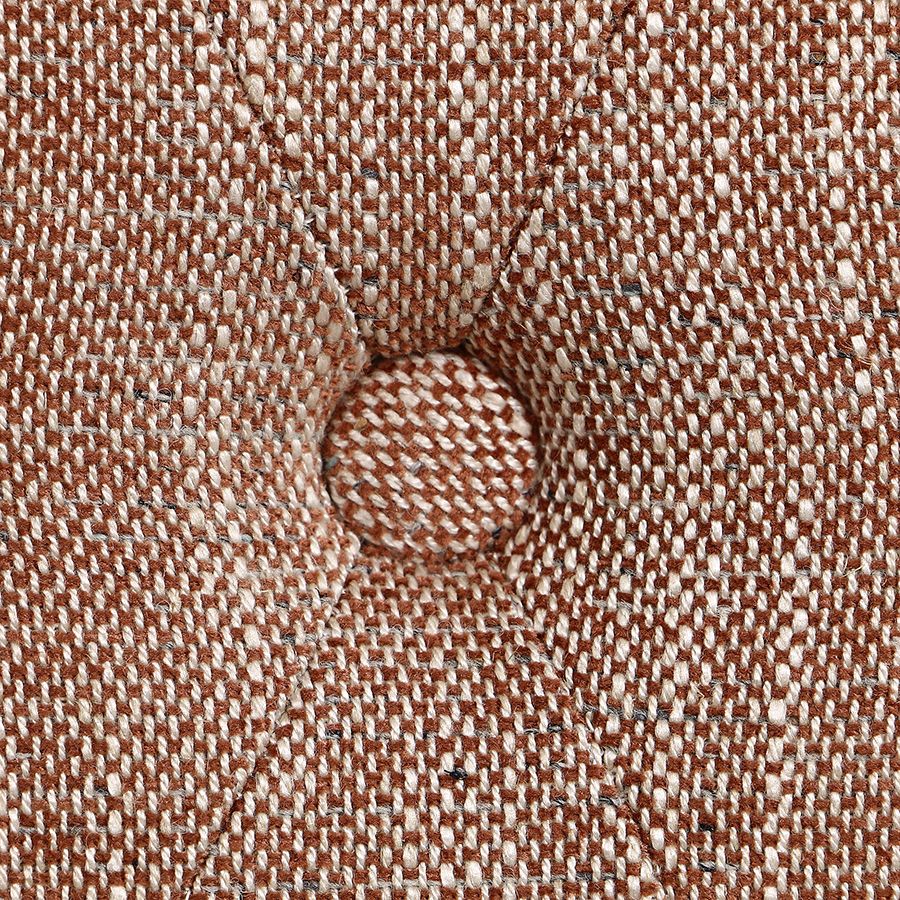 Chaise capitonnée en tissu orange et frêne - Albane