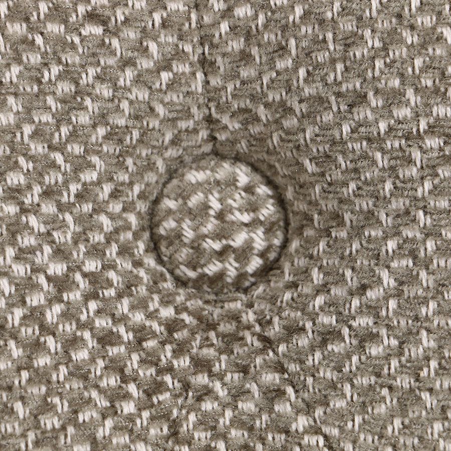 Chaise capitonnée en tissu grain de velours naturel - Albane