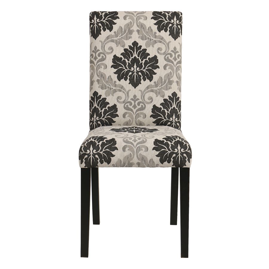 Chaise en hévéa massif et tissu arabesque - Romane