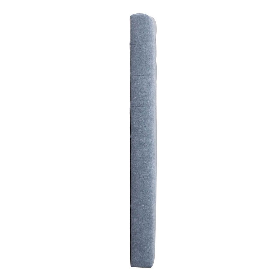 Tête de lit 140/160 cm en tissu effet velours bleu gris capitonné - Capucine