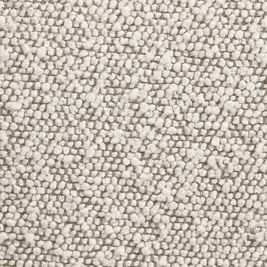 Fauteuil en tissu flocon avec socle pivotant blanc en frêne massif - Basile
