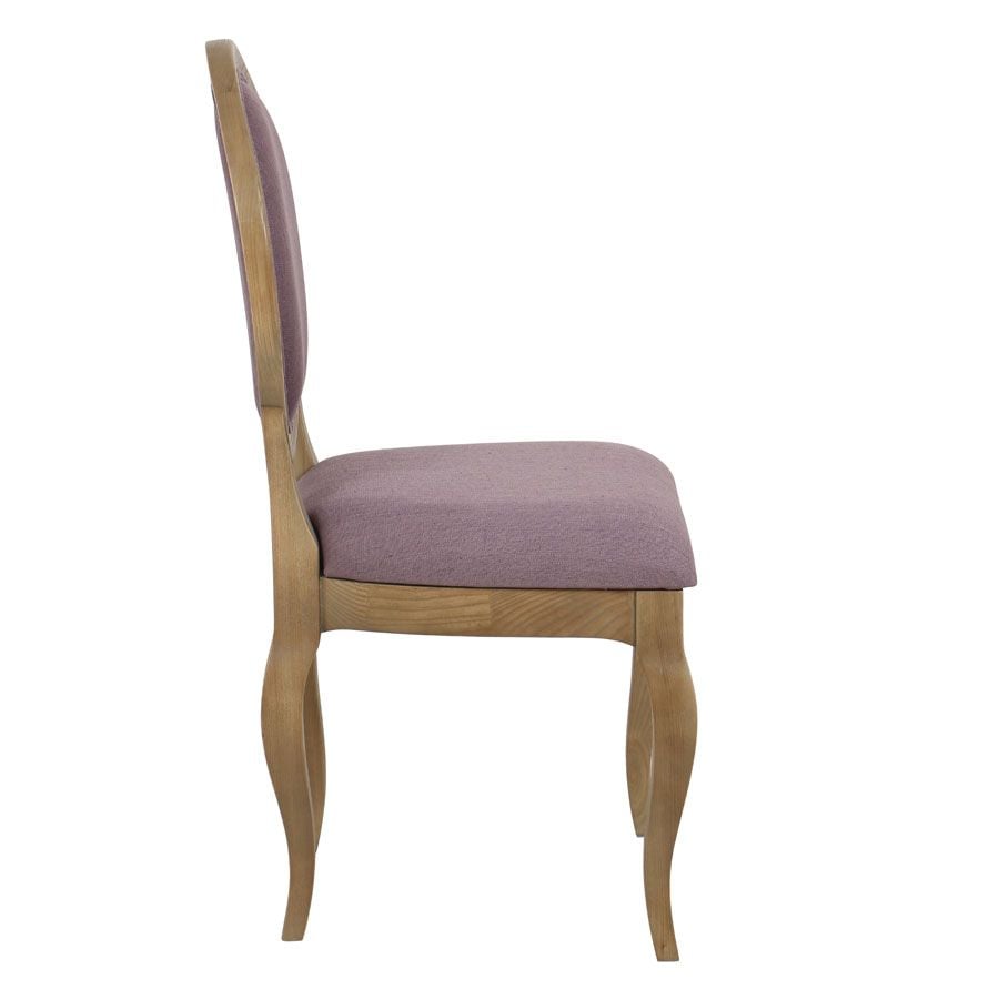 Chaise médaillon en tissu violet - Hortense