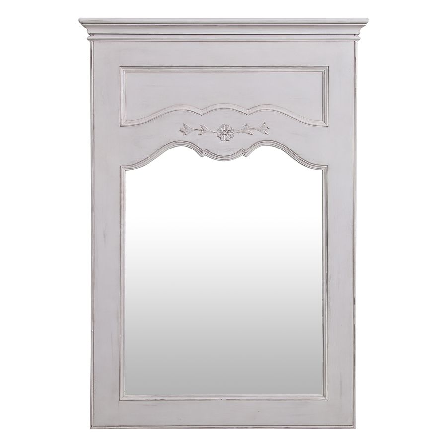 Miroir trumeau rectangulaire en pin blanc - Château