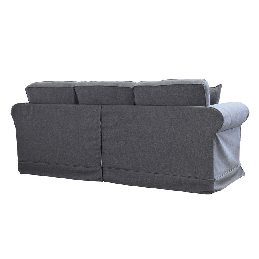 Housse pour canapé 4 places en tissu gris - Crowson