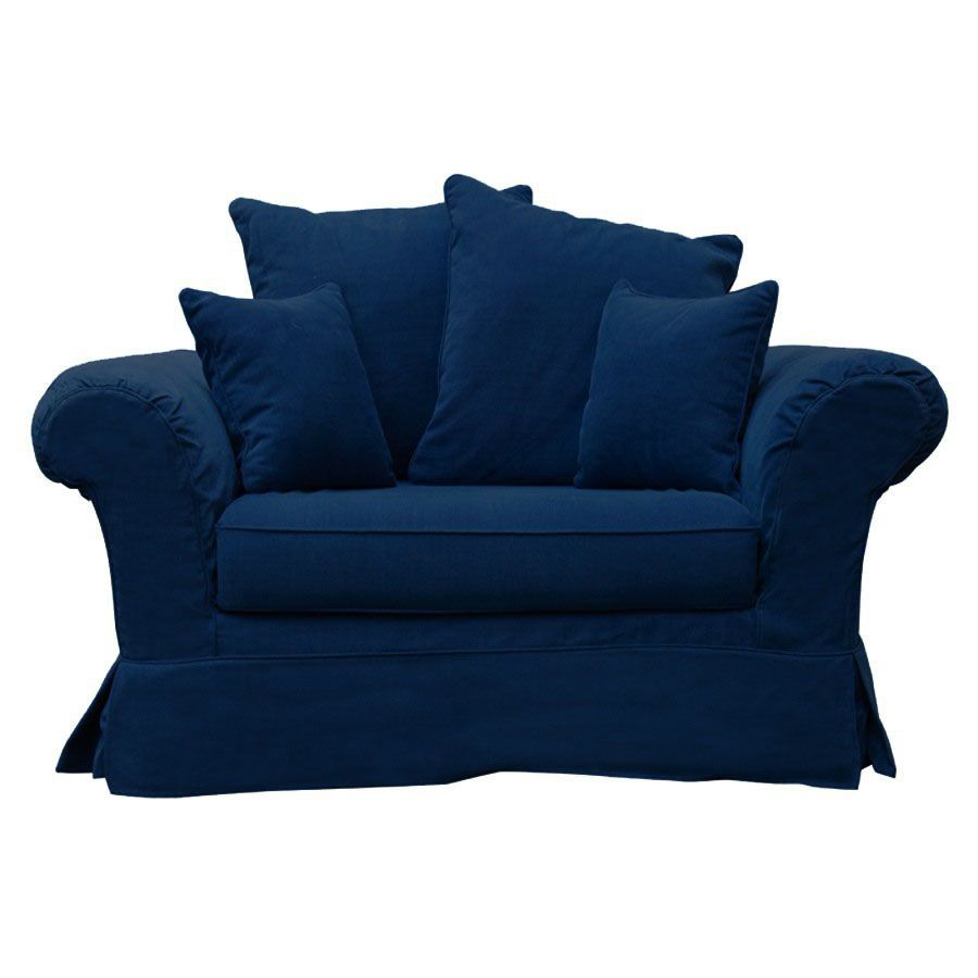 Housse pour fauteuil en tissu bleu foncé -British Love Seat