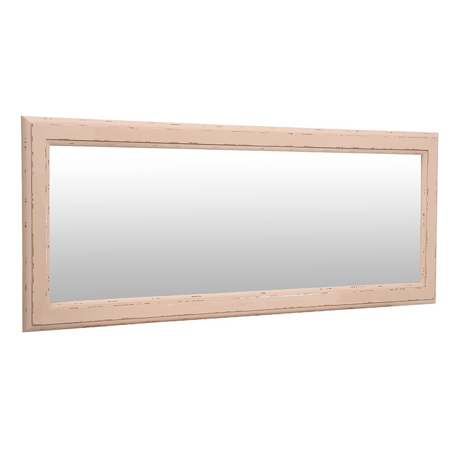 Miroir rectangulaire en bois rose poudré