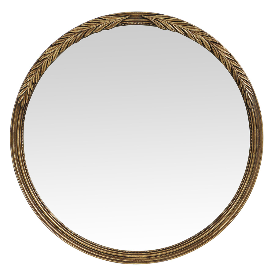 Miroir rond doré en bois - Les Miroirs d'Interior's