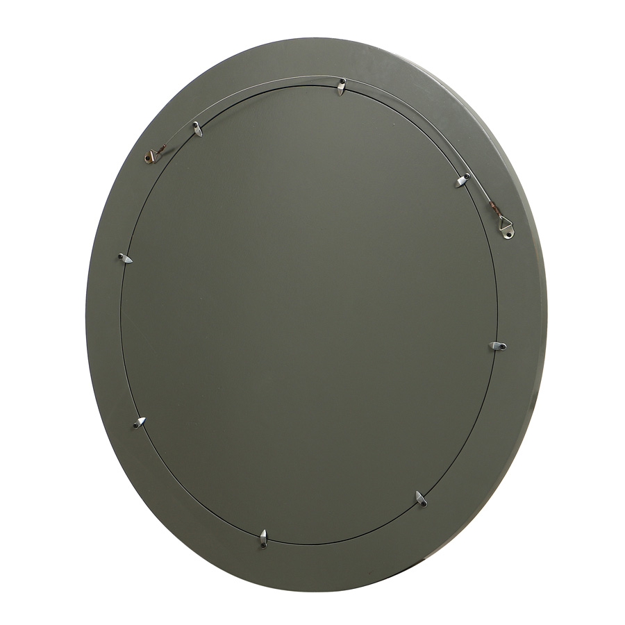 Miroir rond vert de gris en bois d 75 cm