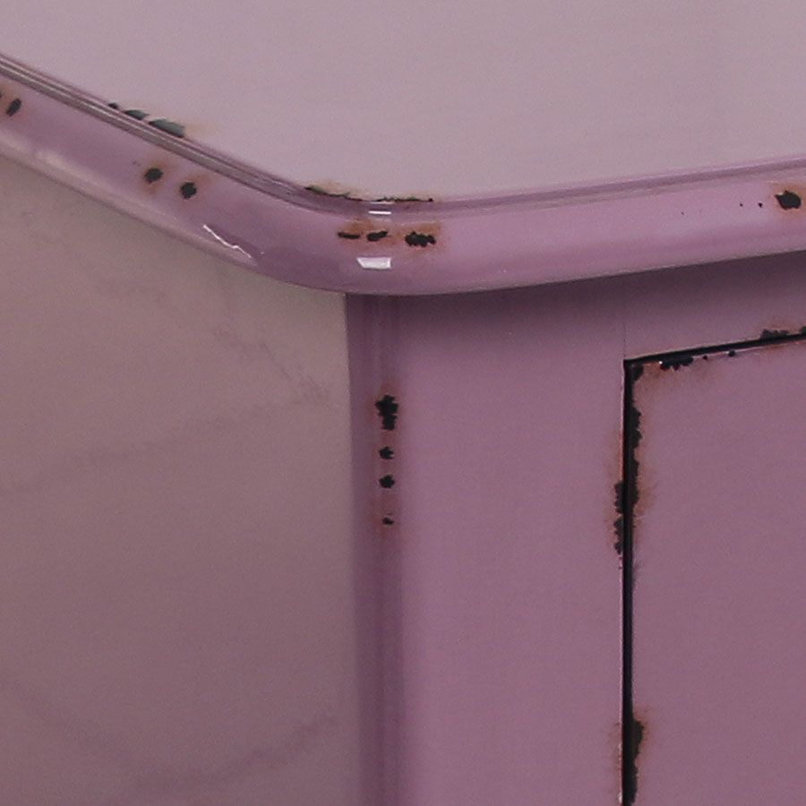 Commode 4 tiroirs en épicéa lilas L125 cm