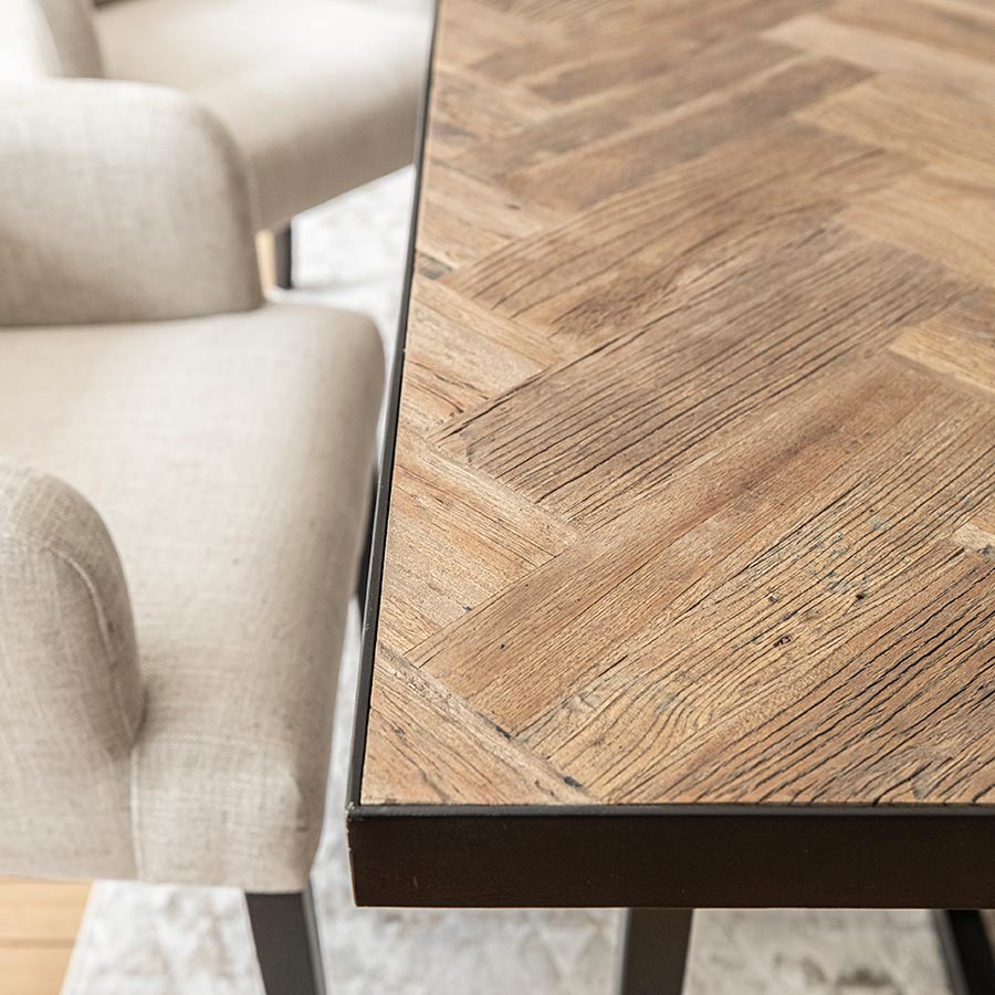 Table rectangulaire industrielle en bois et métal - Haussmann