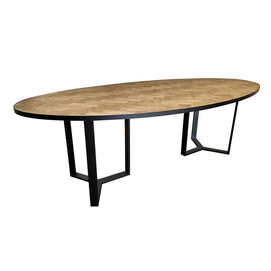 Table ovale en bois et métal pour 12 personnes - Haussmann