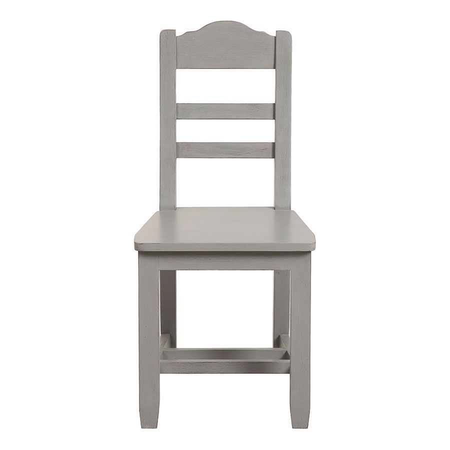 Chaise en bois gris perle - Brocante