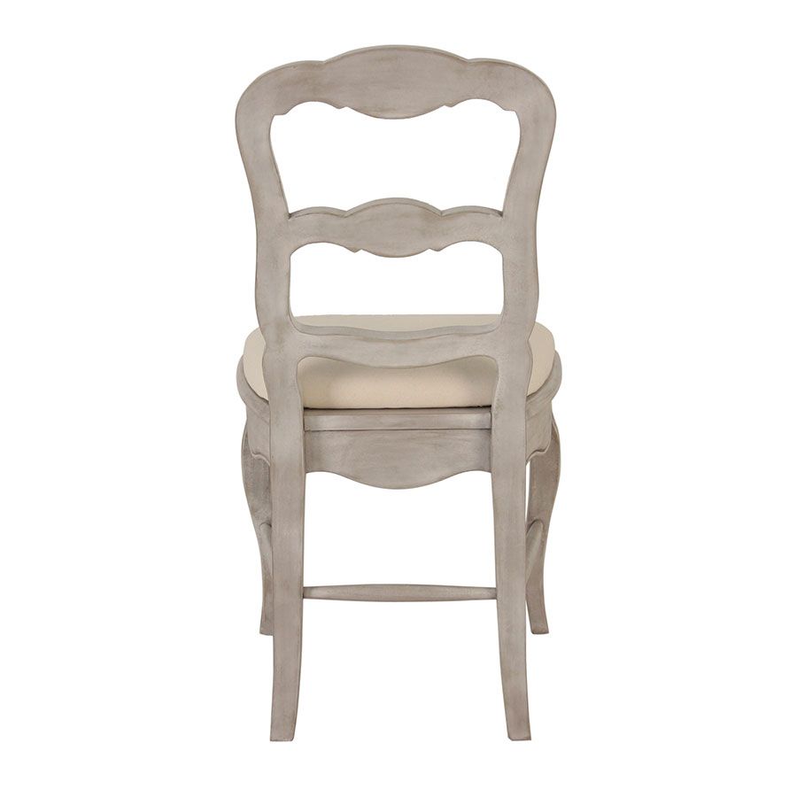 Chaise en tissu blanc cassé et pin massif - Château