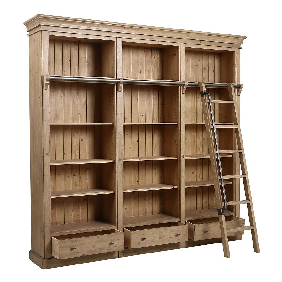 Bibliothèque ouverte en bois massif - Initiale