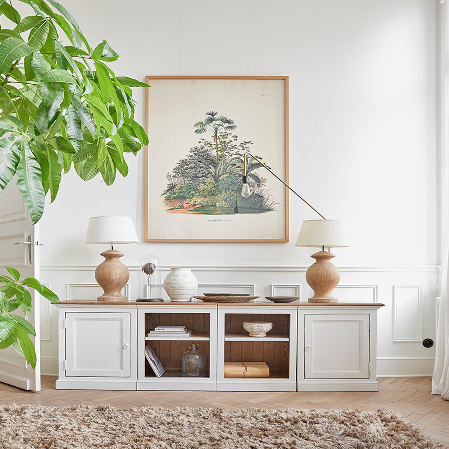 Soldes - Porte manteaux pour meuble d'entrée en pin massif blanc vieilli et  moulures en frêne massif - Esquisse - Interior's