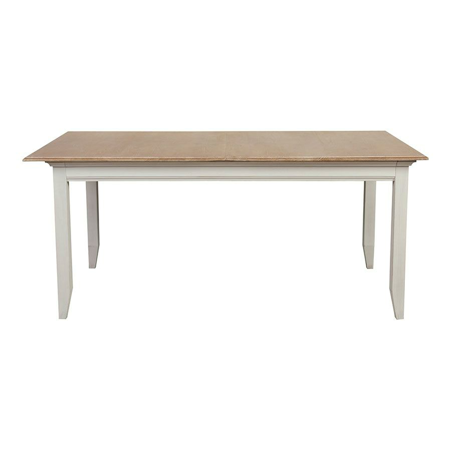 Table extensible blanche en pin 10 personnes et plateau en frêne massif - Esquisse