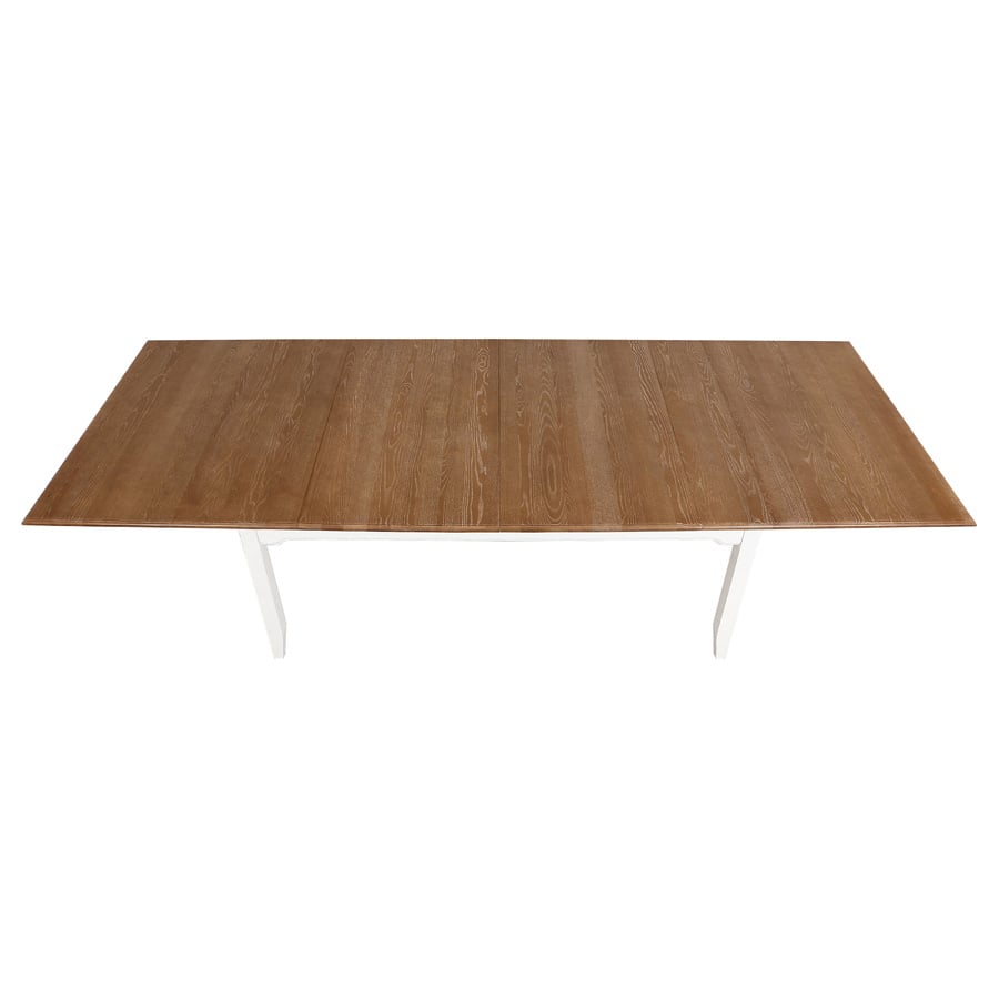 Soldes - Table extensible blanche en pin 10 personnes et plateau en frêne  massif - Esquisse - Interior's