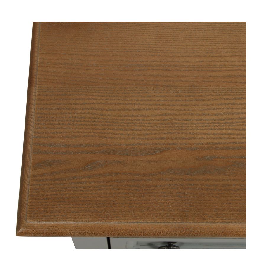 Table basse rectangulaire grise en pin et plateau en frêne massif - Esquisse