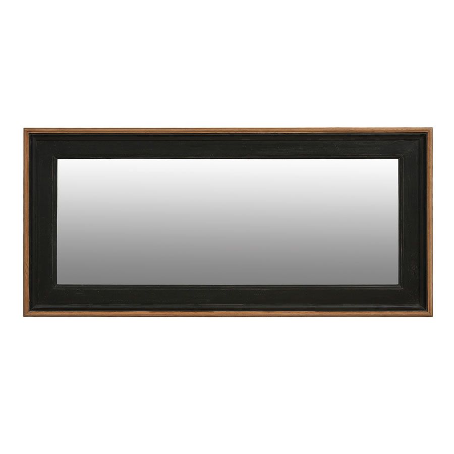 Grand miroir rectangulaire en pin noir - Esquisse