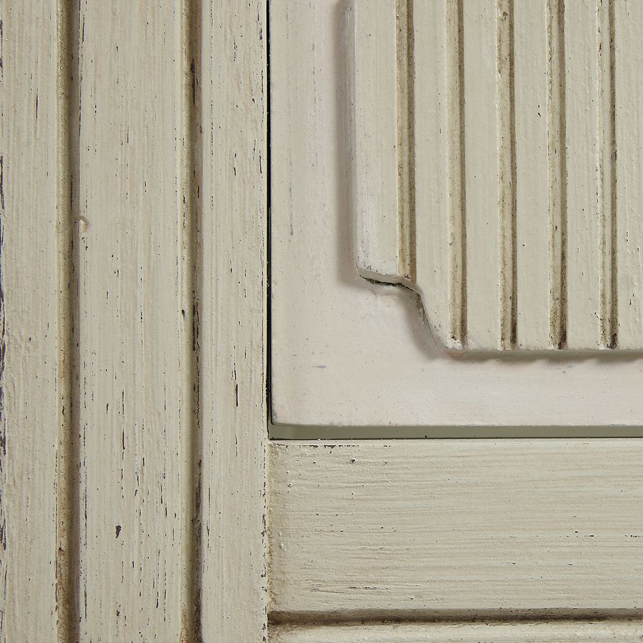 Vitrine 2 portes vitrées en pin blanc craie - Montaigne