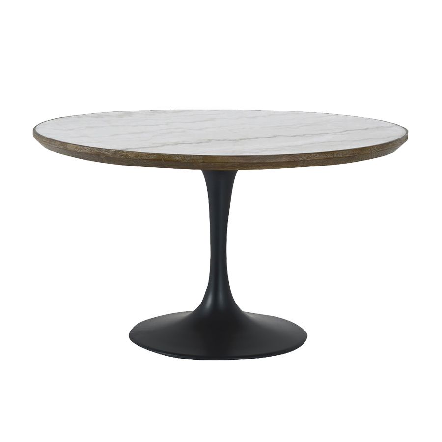 Table ronde plateau en marbre blanc - Minéral