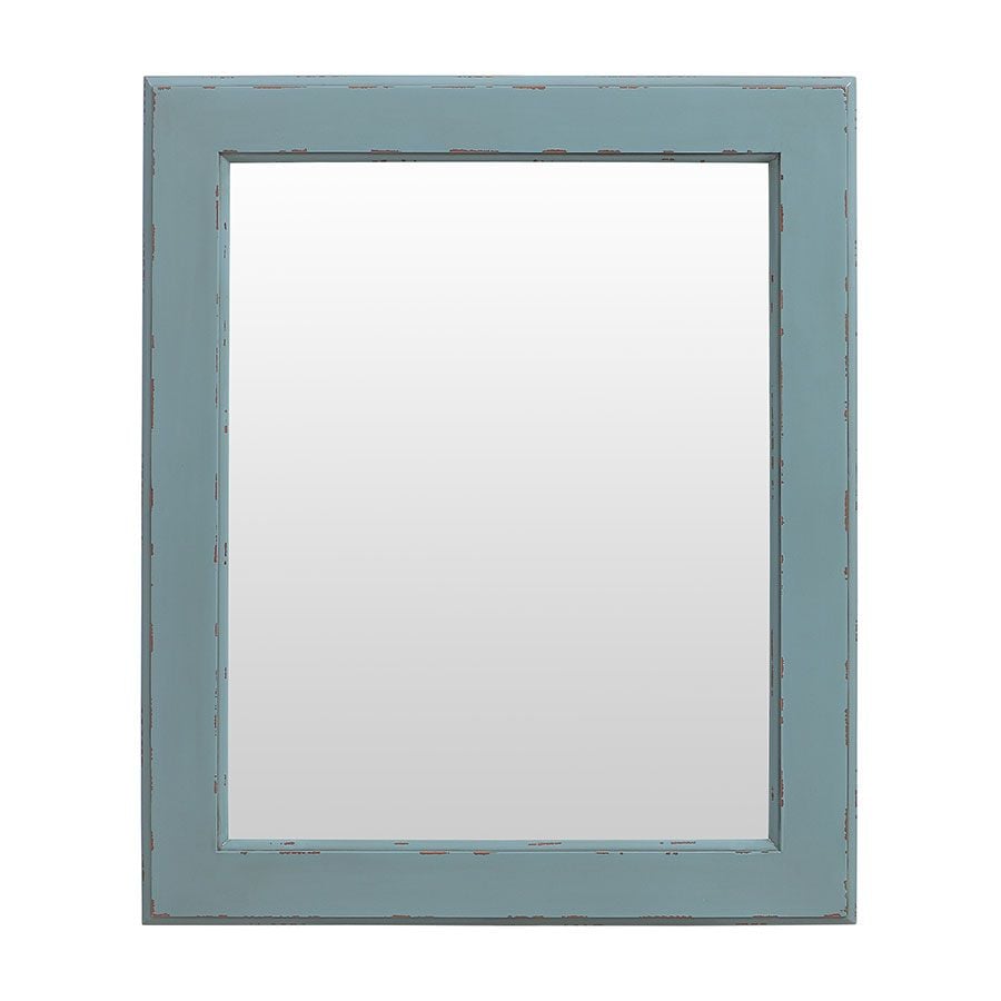 Miroir rectangulaire en bois nuage de bleu