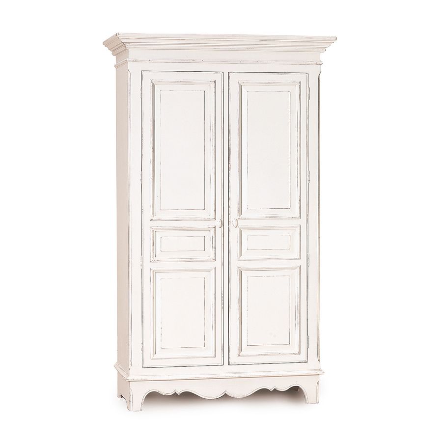Armoire penderie blanche 2 portes en bois - Harmonie