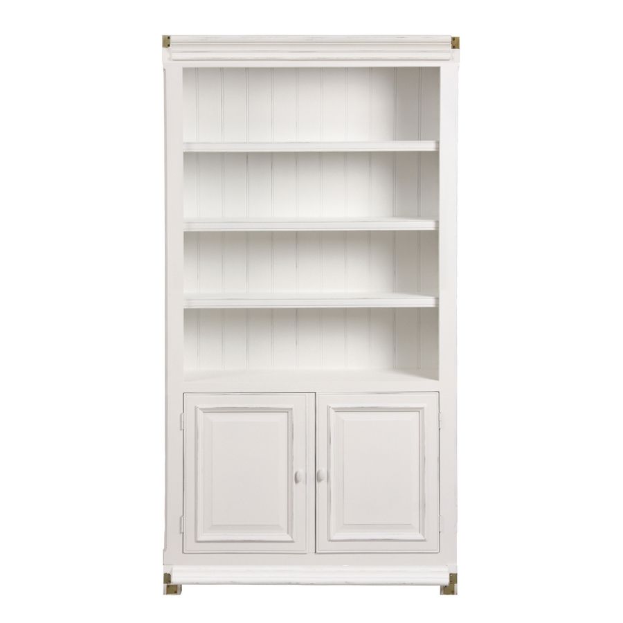Bibliothèque modulable en bois blanc 2 portes - Harmonie