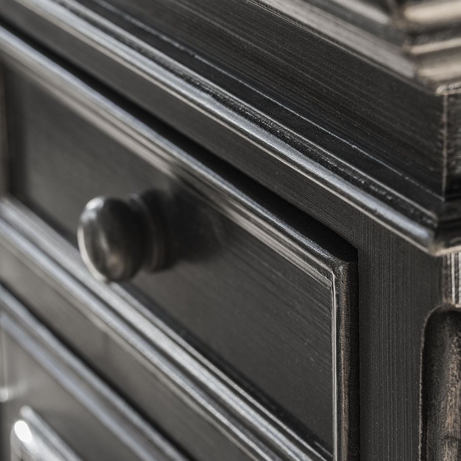 Lit 140x190 avec tiroirs en bois noir - Harmonie