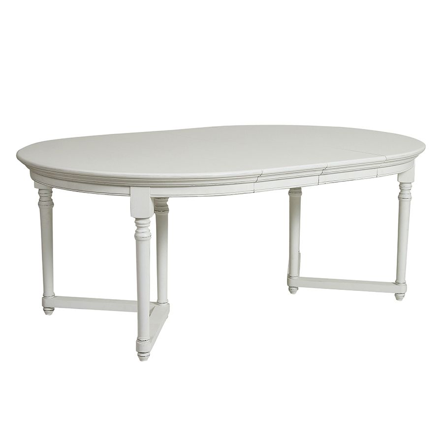 Table ronde extensible en bois blanc satiné - Harmonie