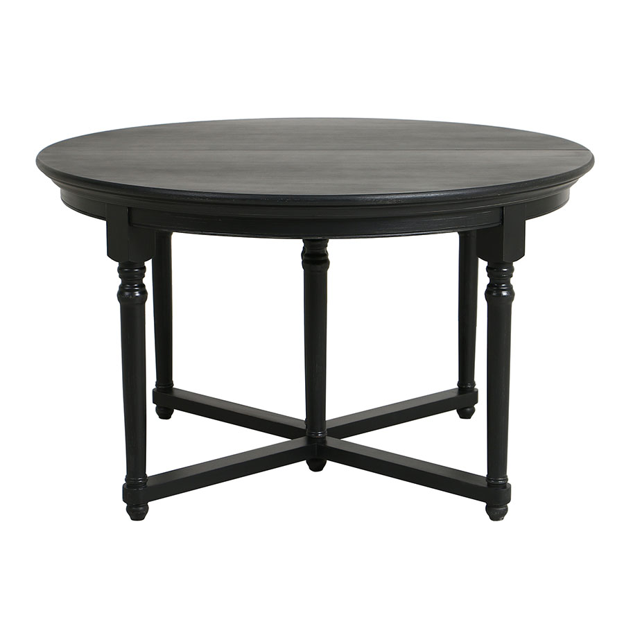 Table ronde extensible en bois noir - Harmonie