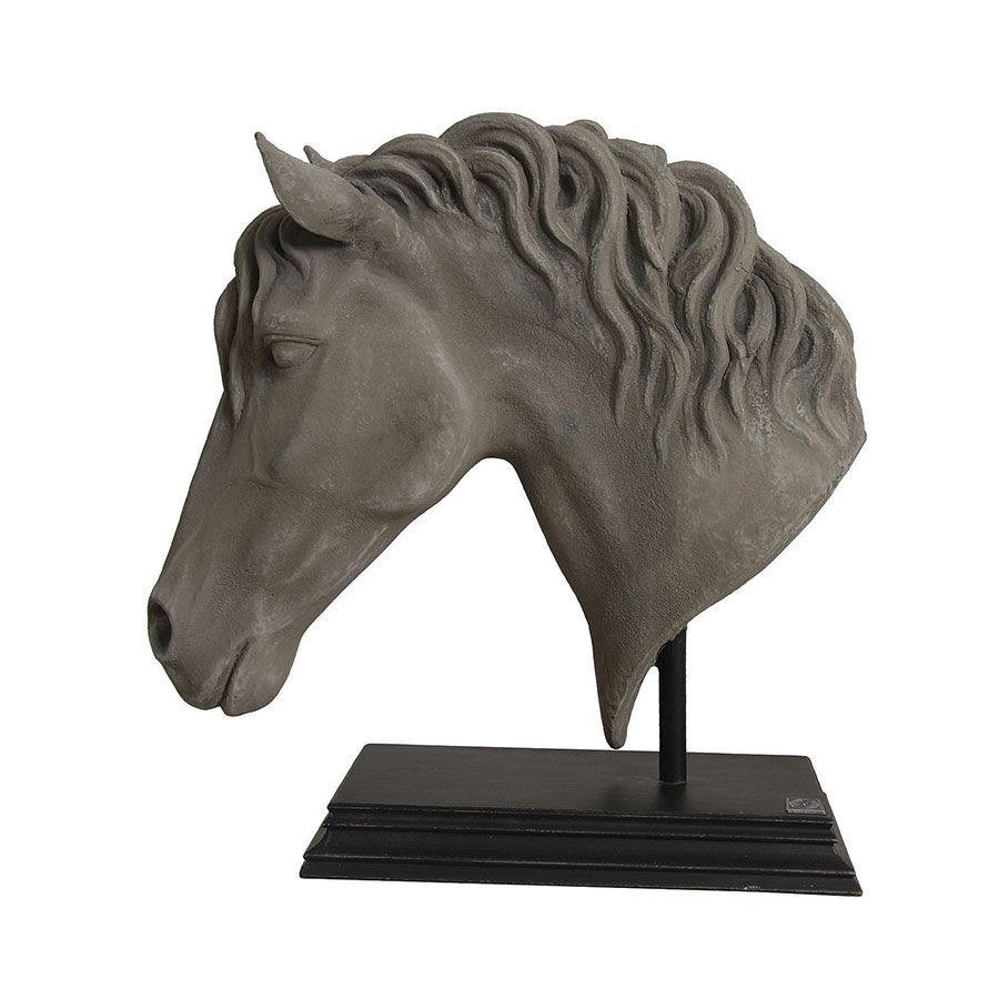 Statue tête de cheval sur socle