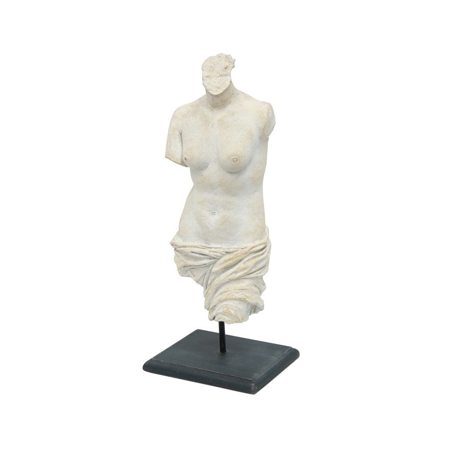 Statue buste de femme sur socle en bois