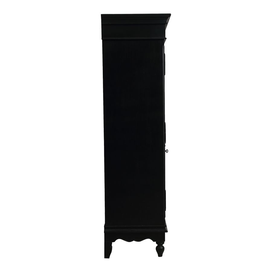 Armoire penderie noire 3 portes en bois - Romance