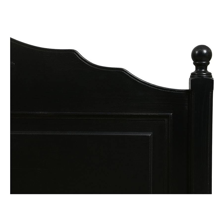 Lit à tiroirs 180x200 cm en bois noir - Romance