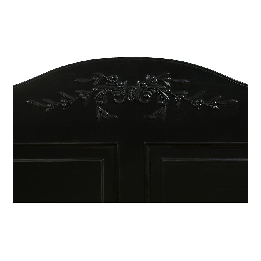 Lit à tiroirs 180x200 cm en bois noir - Romance